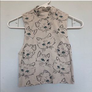 Creme Cat Halter Top